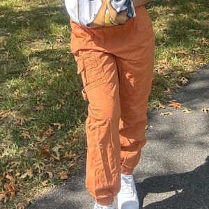 Orange cargo pants